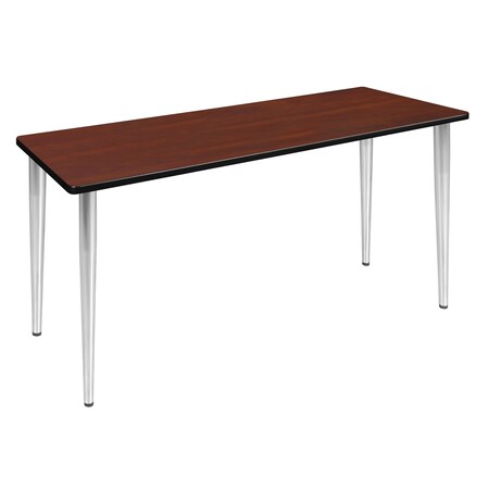 Kahlo 60 X 24 In. Training Seminar Table- Cherry Top, Chrome Tapered Legs